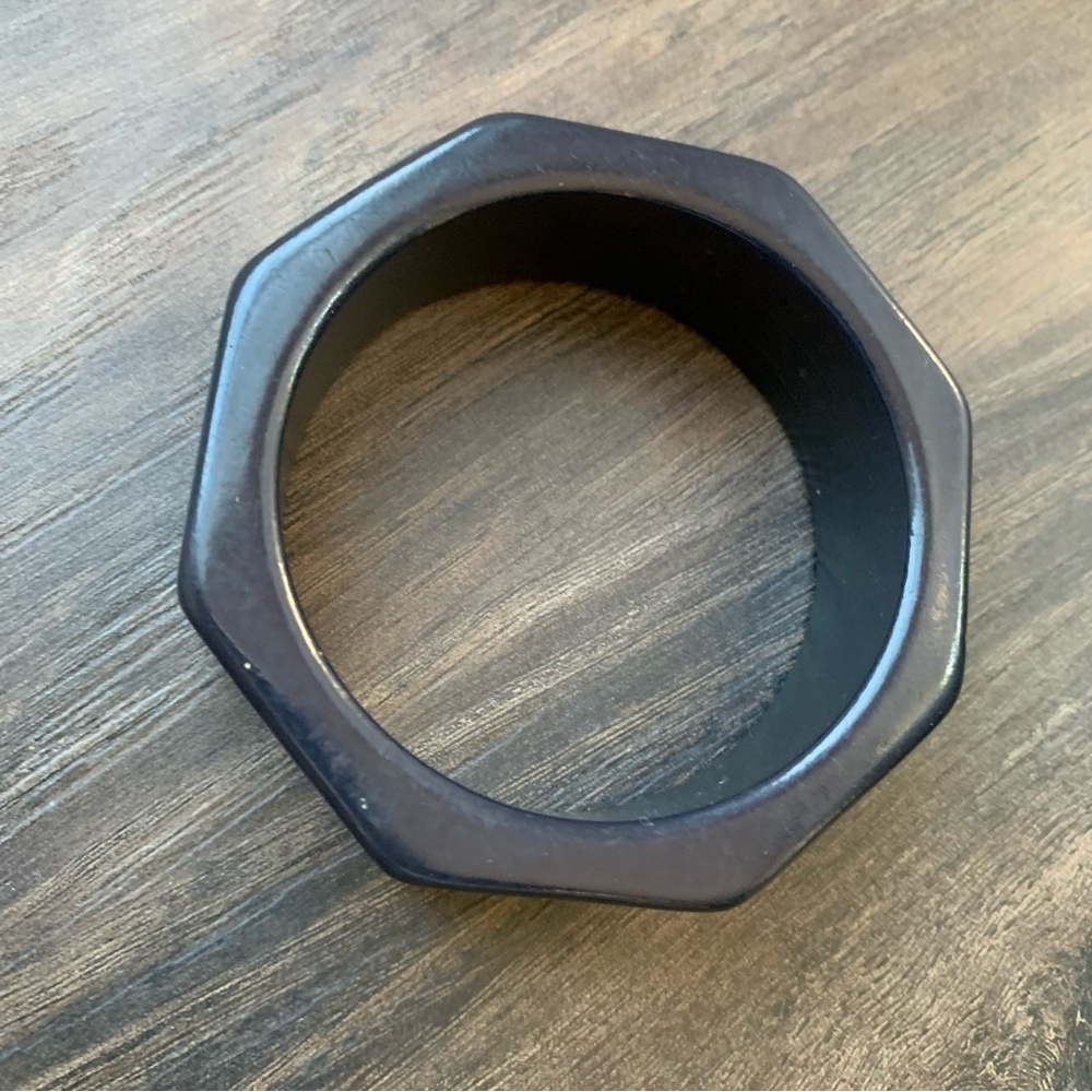 Vintage Black Bangle Octagon Bracelet